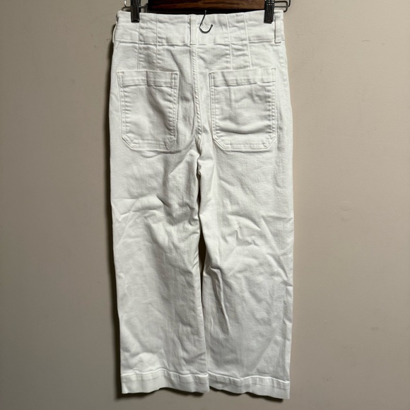 Anthropologie Crisp White Wide Leg Trousers - Picture 4 of 7